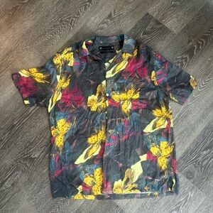 All Saints Multicolor Floral Button Down Shirt